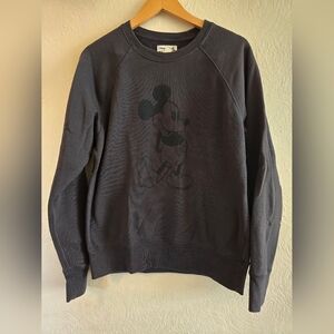 Uniqlo × Disney, Mickey Mouse Stands Sweatshirt, Charcoal and Black, Size Med